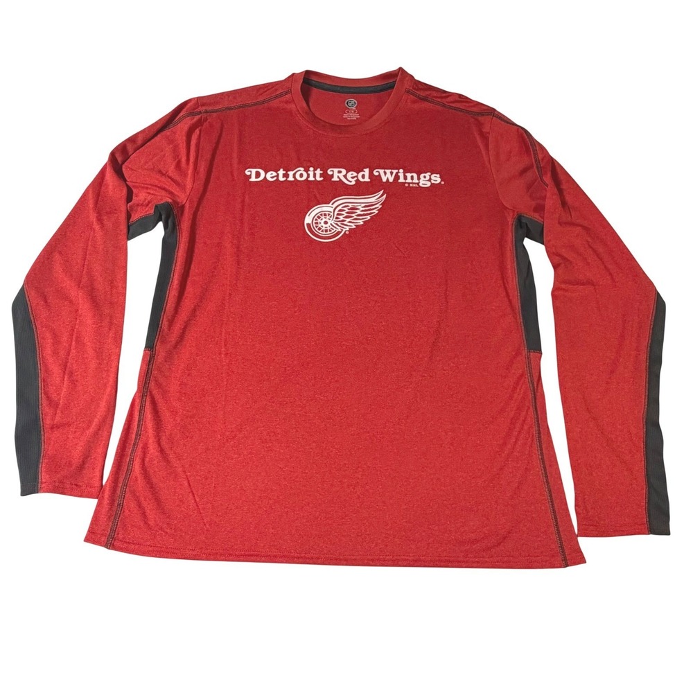 Detroit Red‎ Wings NHL Long Sleeve Performance Shirt Red Mens Large